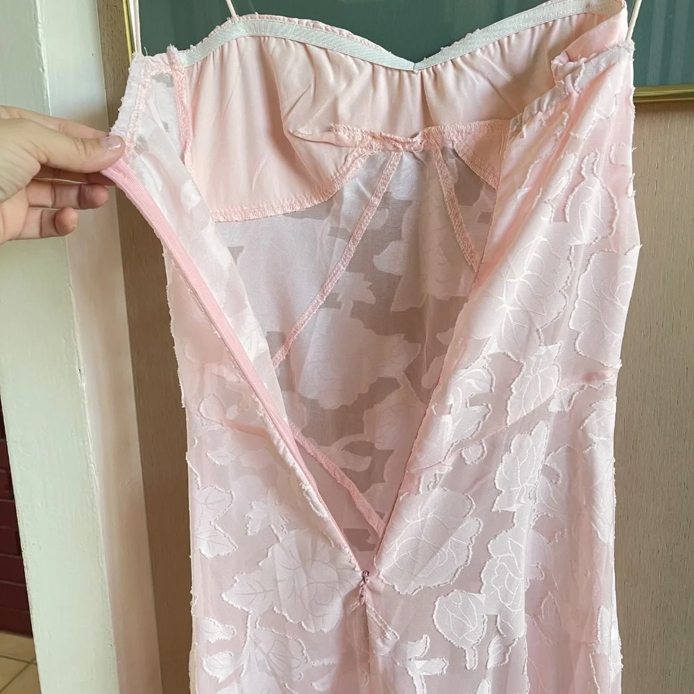 Loveshack Fancy Strapless Pink Long Mermaid Dainty Dress - Picture 5 of 8